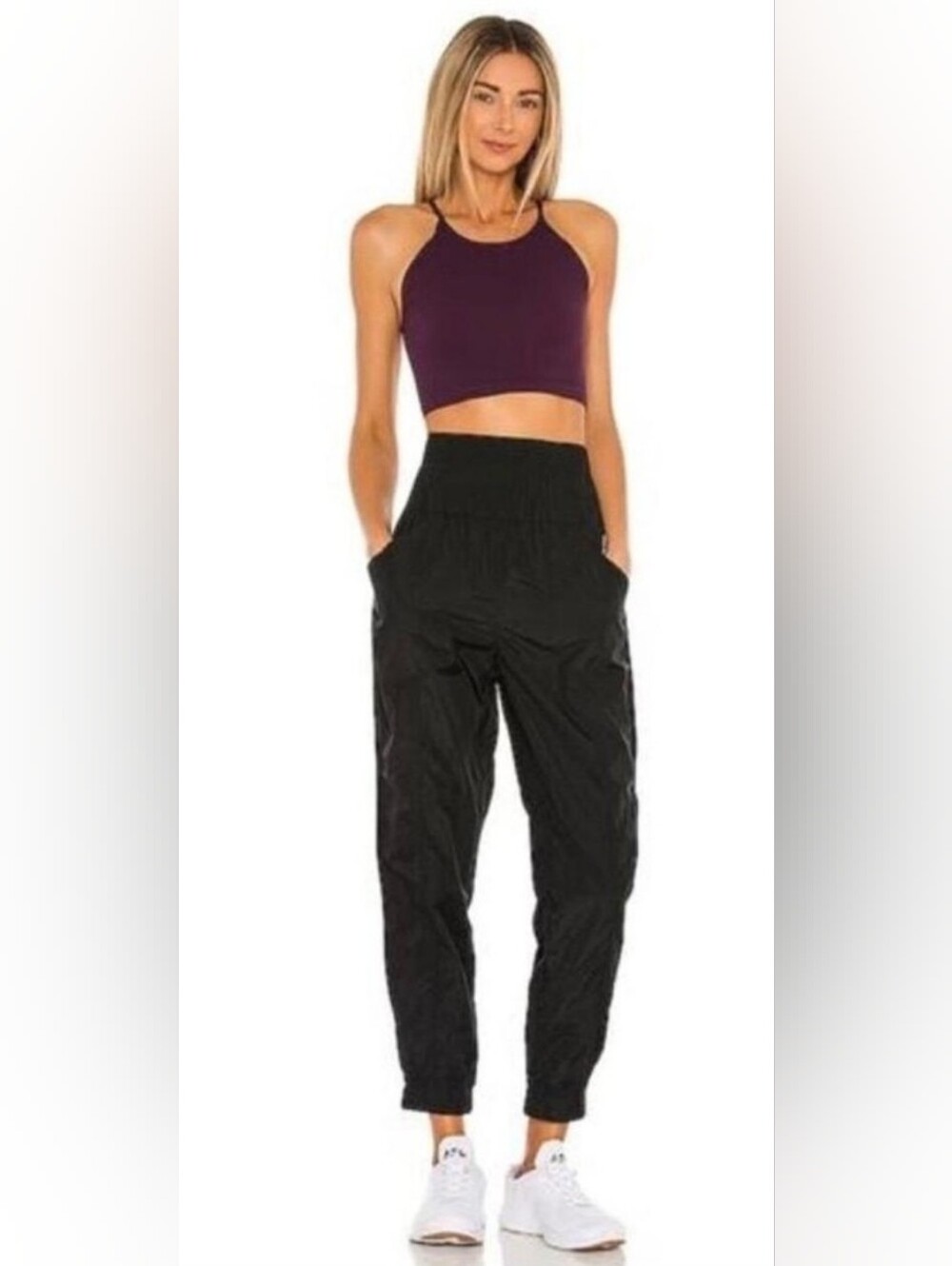FP MOVEMENT Size S Black Joggers The Way Home High Rise Nylon